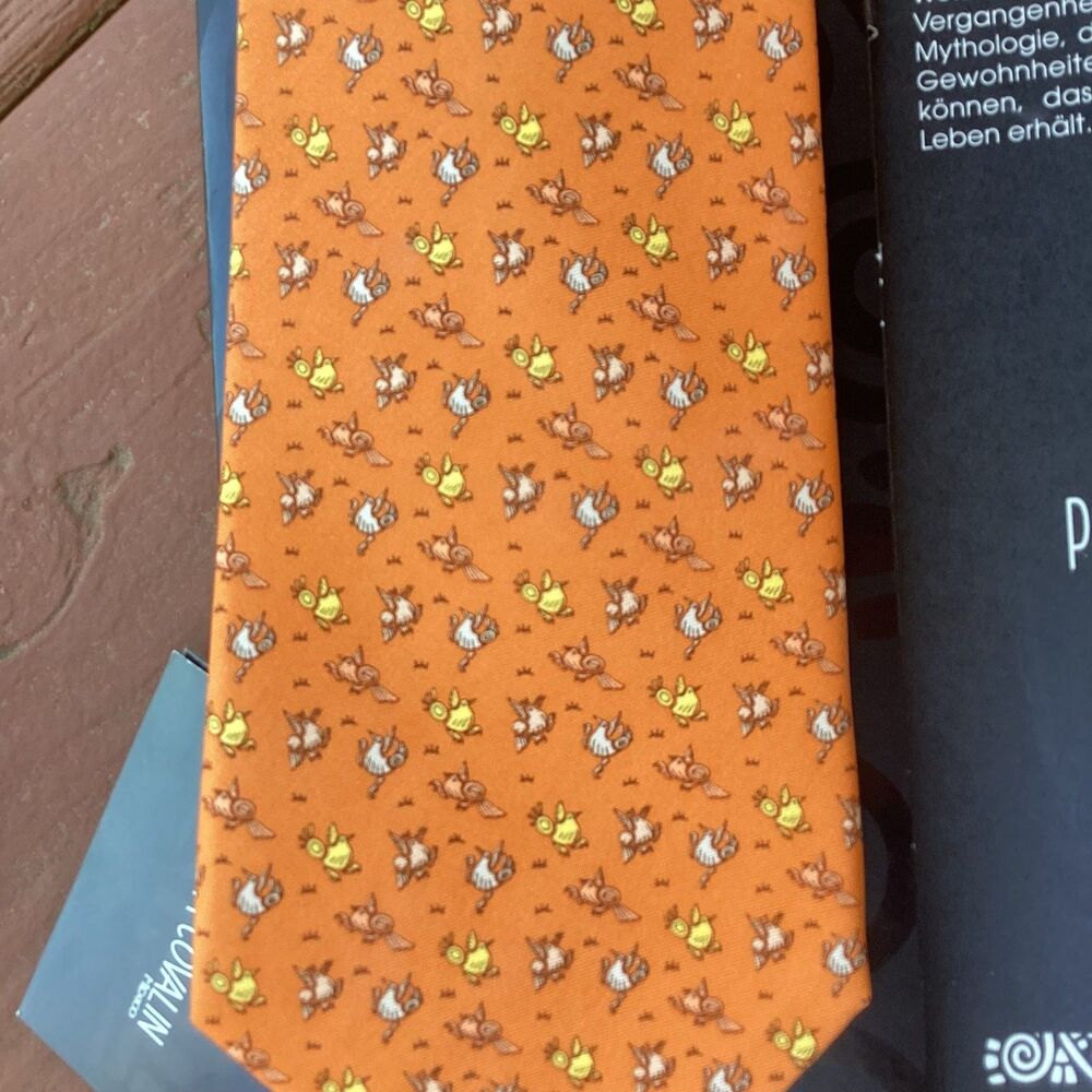 NWT. Pineda Covalin Mexico 100% Silk Tie Xalitla’s Birds,  J Guadalupe Perez A